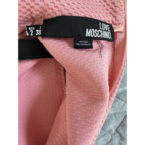 Love Moschino High Neck Sleeves dress In Peach Color Size 2 - Picture 6 of 6